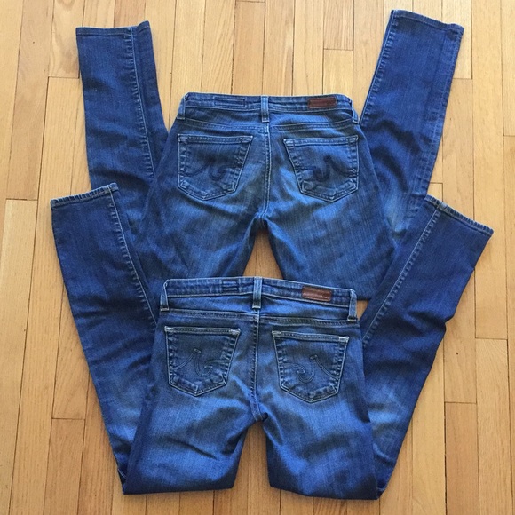 🚫 SOLD 🚫 AG 2 pairs straight jeans size 24 EUC - Picture 2 of 8